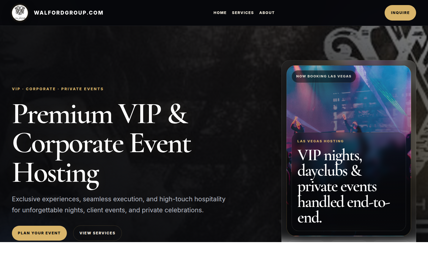 WalfordGroup homepage screenshot
